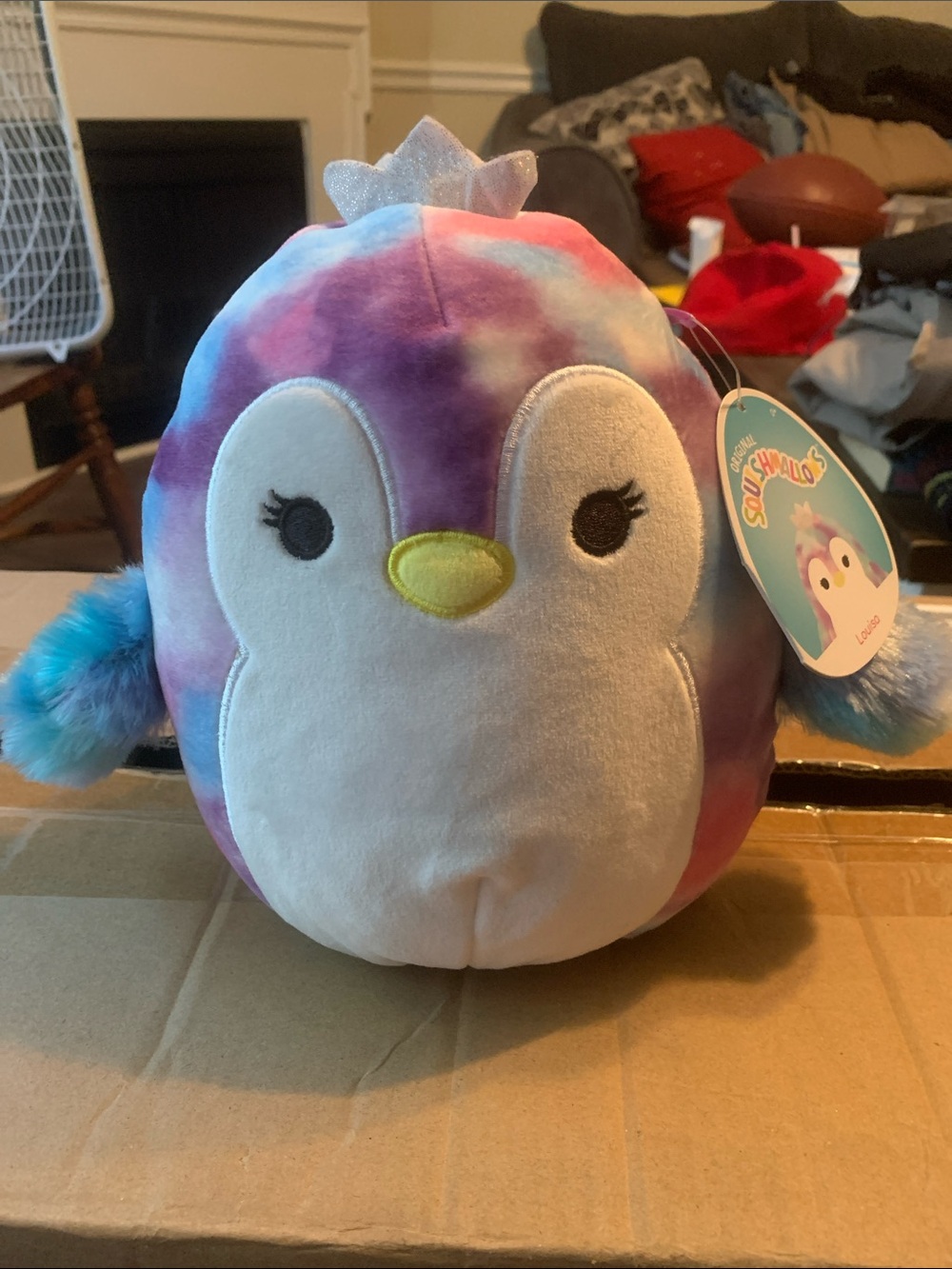 Squishmallows- 8 inch Louisa Tie-Dye Penguin Plush - Purple, Pink, Blue
